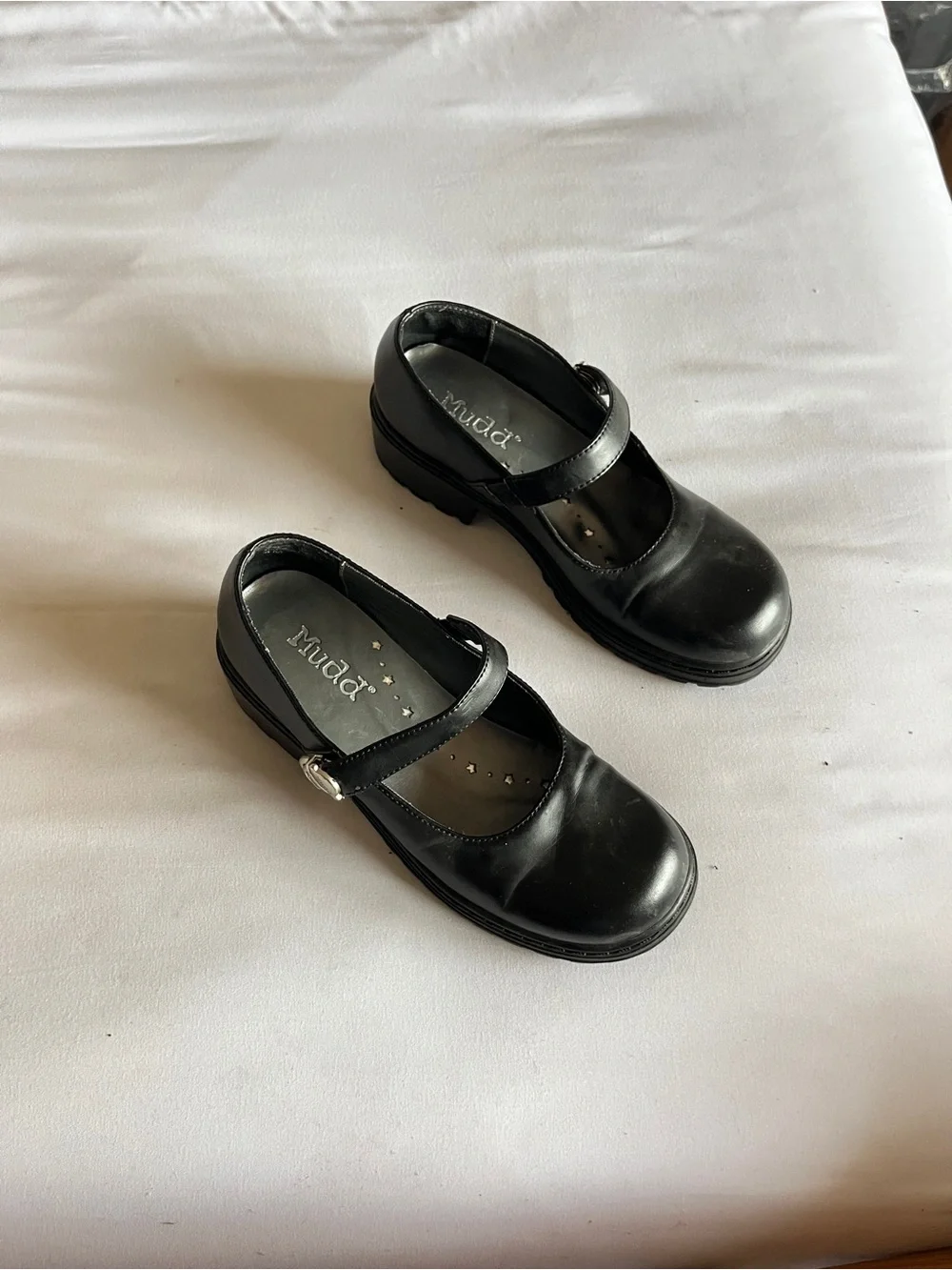 Mudd Essie Black Chunky Heel Mary Jane Shoes Size 4M